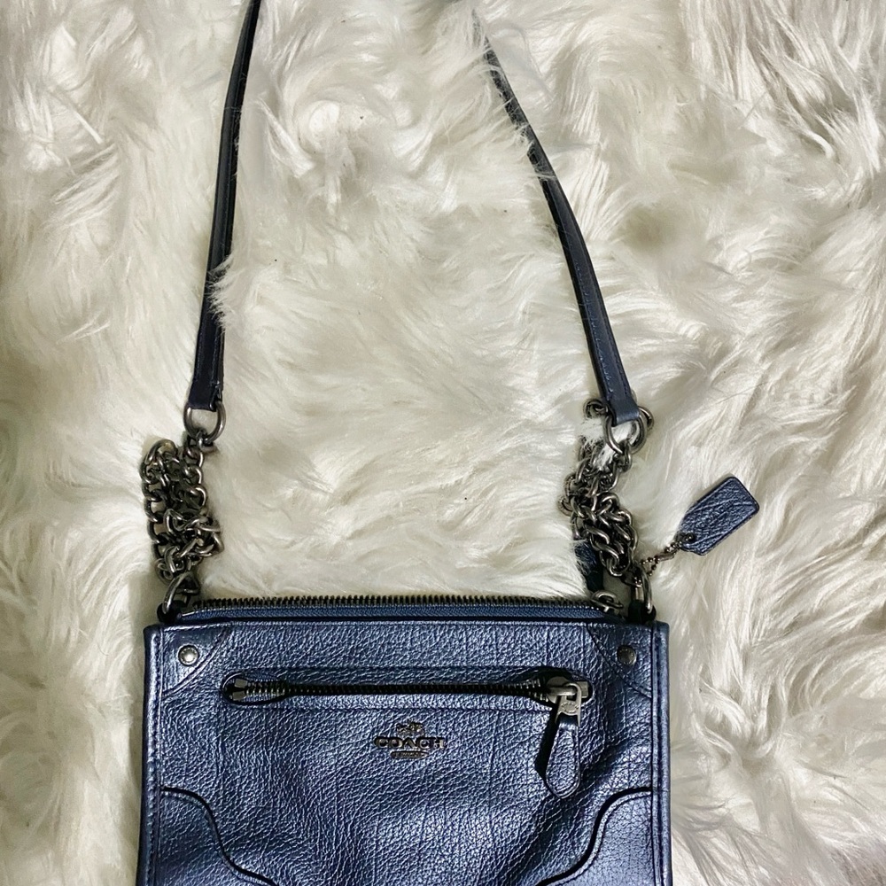 Coach Navy Leather Crossbody Bag